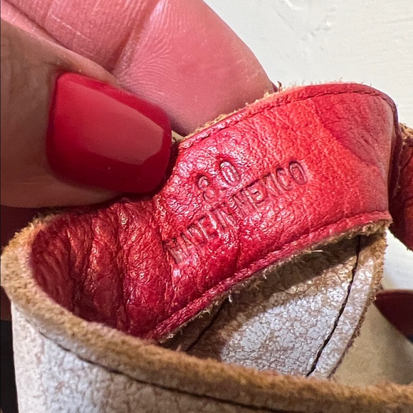 BED STU kalah strappy white distressed leather wooden platform heels Size 8 - Picture 9 of 17